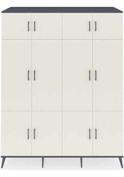 Kronos Gardrop 10 Raflı 12 Kapaklı 2 Askılı 176x59x221 Antrasit-aytaşı/çam Aytaşı/çam Kronos Gardrop 10 Raflı 12 Kapaklı 2 Askılı 176x59x221 Antrasit-aytaşı/çam Aytaşı/çam