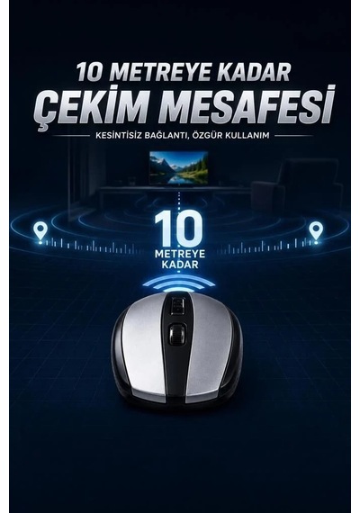Delux Serisi Hızlı Taşınabilir Aksesuar Mouse Optik Kablosuz Fare Tm08 Siyah