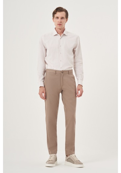 Morven Erkek Vizon Yazlık Pamuk Yan Cep Slim Fit Chino Pantolon 25ys003011405 Vizon