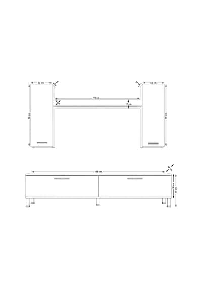 Decoraktiv Eko 5d Slm Std Krom Ayaklı Tv Ünitesi Tv Sehpası Ceviz