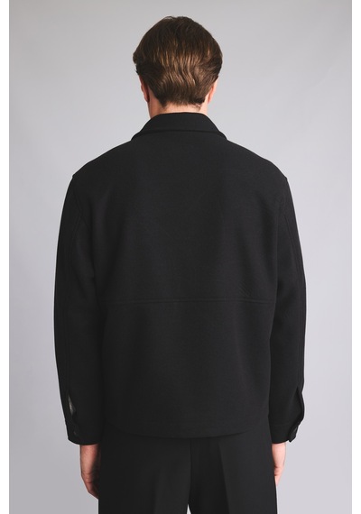 Defacto Regular Fit Polo Yaka Astarlı Fermuarlı Kaşe Mont H2049ax26aubk27 Siyah-bk27