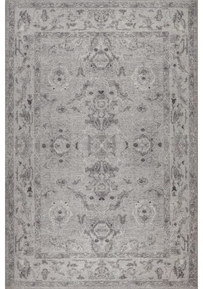 Artloop Relic Gri Vintage Dokulu Klasik Desenli Dokuma Tabanlı Şönil Halı Al 509 Gri - Kum Beji