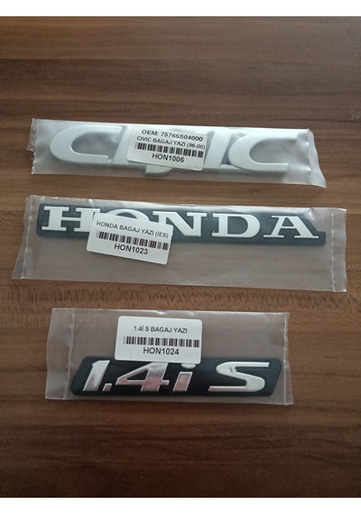 Honda Civic 1.4 İs Bagaj Logosu Seti Honda Cıvıc 1.4is Arka Bagaj Yazısı 3lü Takım