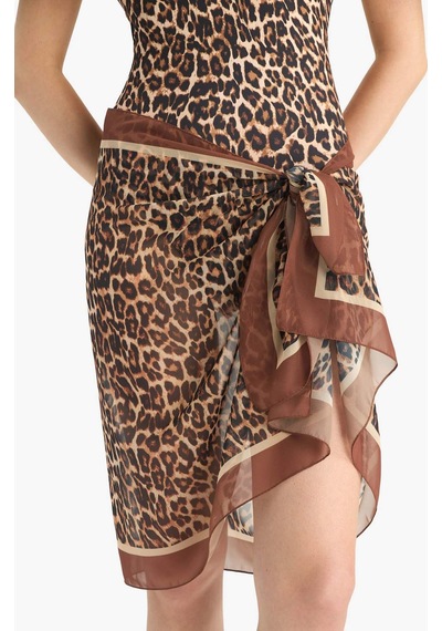 Defacto Regular Fit Leopar Desenli Şifon Pareo-fall İn Love E8218ax25hsbn563 Kahve Kahverengi
