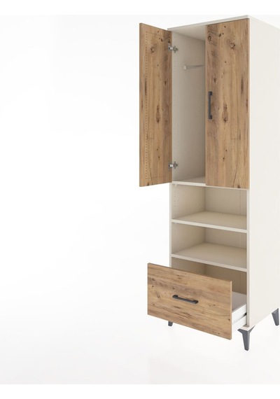 Hyperion Dolap 3 Raflı Tek Çekmeceli Tek Askılı 60x44x195 Aytaşı-çam Aytası