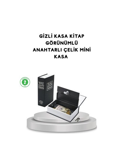Gizli Kitap Kasa - Metal Gövdeli Anahtarlı