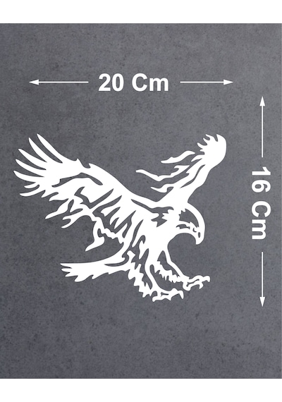Sticker Dizayn Kartal Sticker - Eagle Beşiktaş Kanatlı Uçan Kartal Sticker - Araba Oto Motosiklet Karavan Cam Sticker - 00326 20x16 Cm