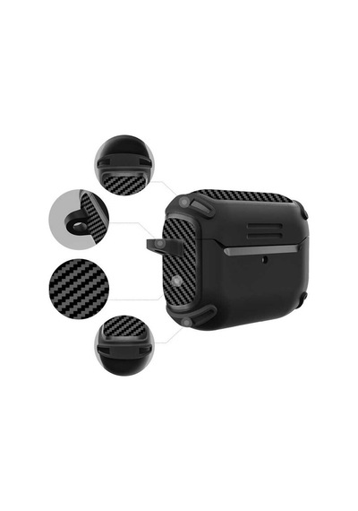 Apple Uyumlu AirPods  Pro Kılıf Sert Armor Karbon Görünüm A26
