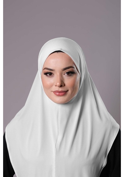 Hürrem Bone Krem Pratik Hazır Geçmeli Tesettür Eşarp Sandy Kumaş Düz Hijab 2308 40