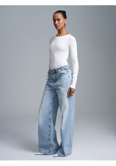Dilvin 32695 Uzun Kollu Bodysuit-ekru Ekru