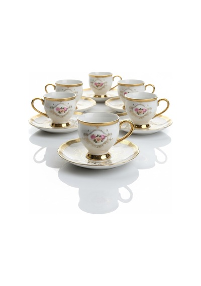 Paçi Home Fleur Yaldızlı 6 Kişilik Fincan Takımı P/por-102092 Çok Renkli