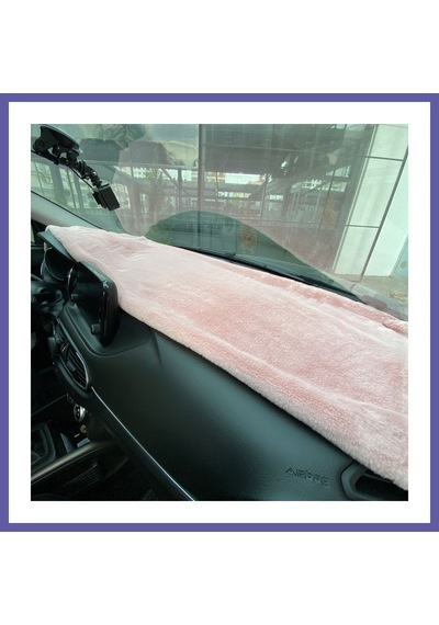 Bezos Yumuşak Tüylü Oto Torpido Bagaj Üstü Örtü Peluş Halı Pudra Pembe 130x40cm Nıda