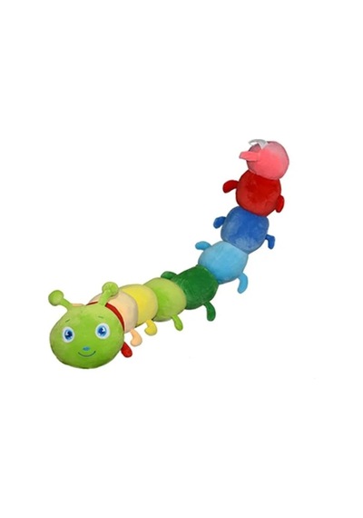 Ers Peluş Renkli Tırtıl Yastık 75cm Çok Renkli