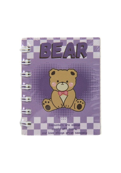 3 Adet Lilamor Checkered Bear Spr. Not Defteri 8,5x10,5