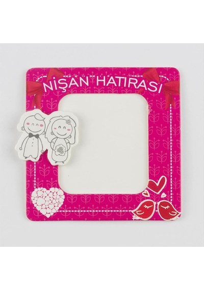 Gld-spt- Nişan Hatırası Magnet Karton Çerçeve-pembe