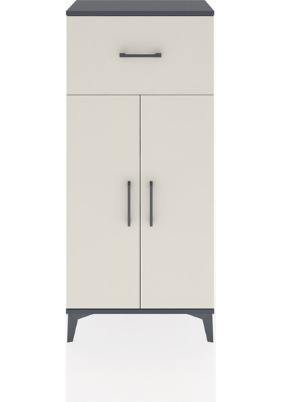 Hyperion Dolap 2 Raflı Tek Çekmeceli 2 Kapaklı 60x44x134 Antrasit-aytaşı Antrasit