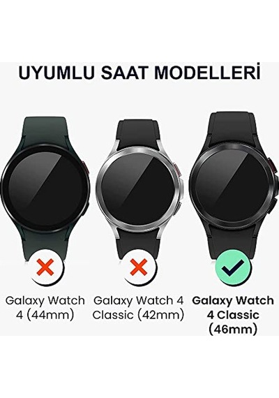 Samsung Galaxy Watch 4 Classic 46mm İçin Kılıf 360 Full Round Soft Silicone Şeffaf Galaxy Watch 4 Classic 46mm İle