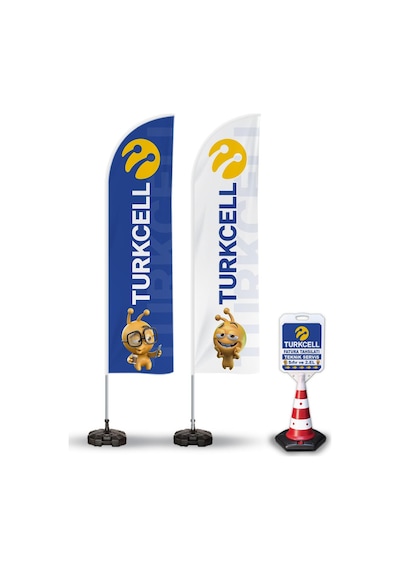 Turkcell Reklam Yönlendirme Tanıtım Yelken Bayragı ve Kücük Duba