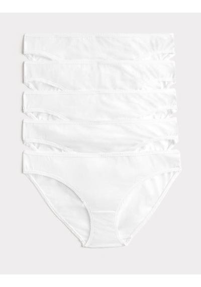 Marks & Spencer 5'li Cotton Lycra Bikini Külot Seti Beyaz