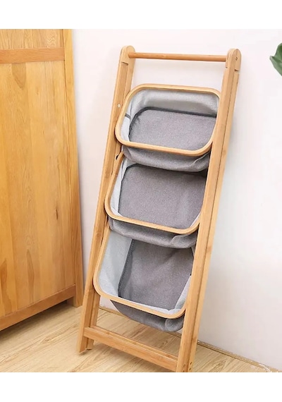 Morponi 3 Katlı Bambu Katlanır Ayaklı Mutfak, Banyo Organizeri, Patates Soğan Sepeti, Çamaşır Sepeti Ahşap - Beyaz Morponi 3 Katlı Bambu Katlanır Ayaklı Mutfak, Banyo Organizeri, Patates Soğan Sepeti, Çamaşır Sepeti Ahşap - Beyaz