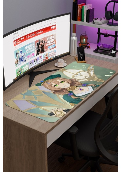 Lisa Genshin Impact Anime Oyuncu V5 - 90x40 Xxl Gaming Mouse Pad Fare Altlığı