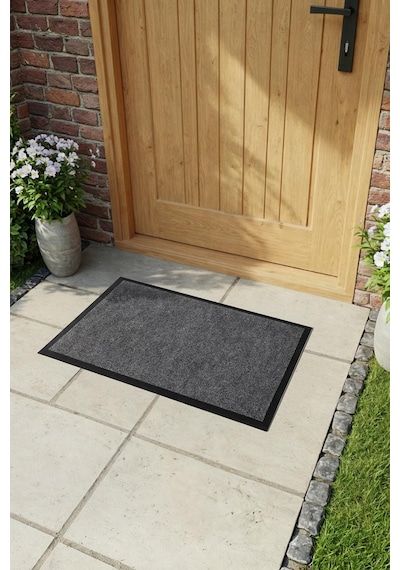 Ps019a Gri Kaymaz Taban Nem Alıcı Toz Alıcı Kapı Önü Paspası Uv Dayanıklı 40x60 Cm