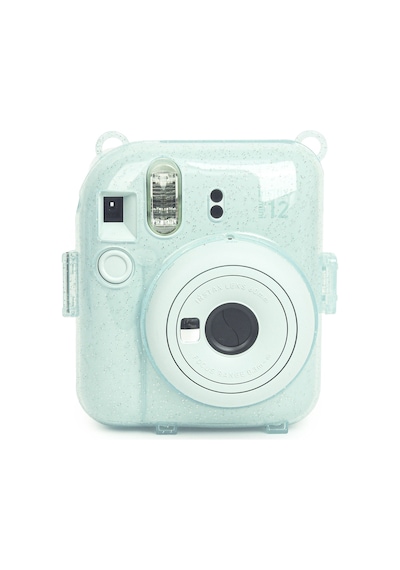Fujifilm Instax Mini 12 Fotoğraf Makinesi + 20'li Film + Kıskaçlı Resim Standı + Simli Pleksi Kılıf Seti Yeşil