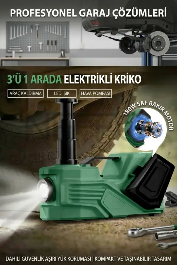 5 Ton 12v Elektrikli Araba Krikosu 5 İ 1 Arada Hidrolik Kriko Ve Pompa Tüm Arabalar İçin Uygundur