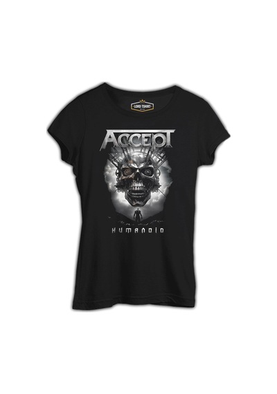 Accept - Humanoid Kurukafa Siyah Bayan Tshirt 001