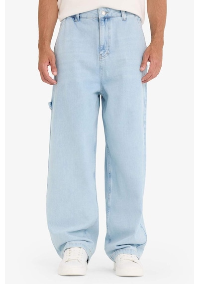 Defacto Skater Fit Geniş Paça Jean Yıkamalı Pantolon F5668ax25aunm39 Mavi