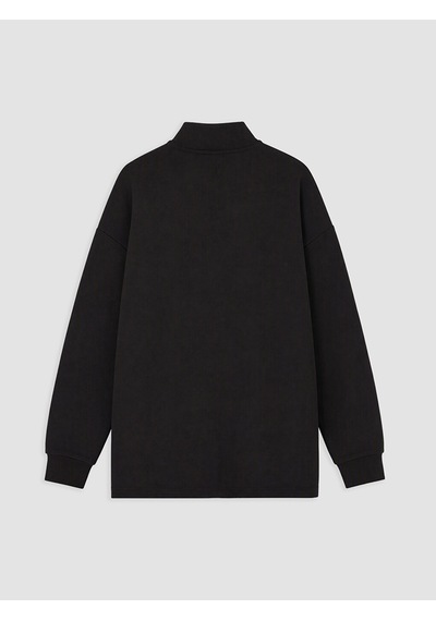 LC Waikiki Lc Waıkıkı Siyah Oversize Soft Touch Kadın Sweatshirt Tunik
