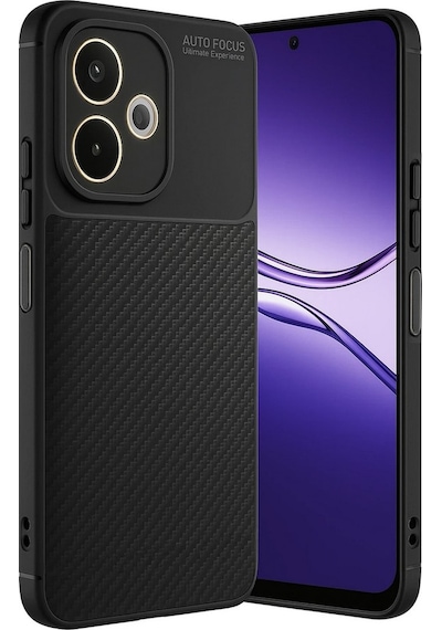 Adige Oppo A5 Pro 4g Kılıf Negro Karbon Desen Silikon Siyah