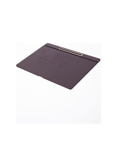 Turgut Office Deri Kapaklı Masa Sümeni Kahve Gold Detaylı 50 x 35 CM
