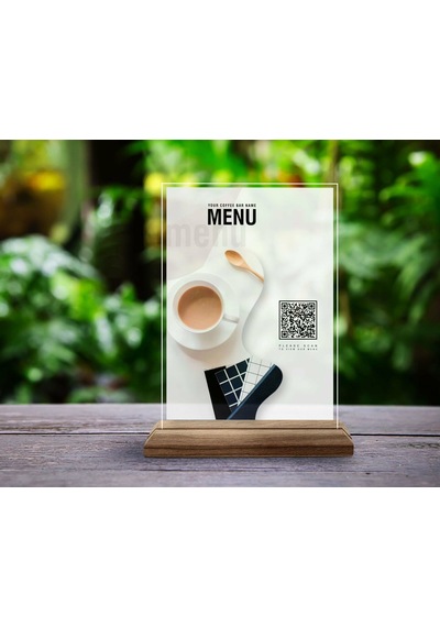 Bk Gift Restoran & Cafe & Barlara Özel Ahşap Standlı Pleksi Qr Kod Menü, Cafe&bar İçin Qr Kodlu Tabela, Qr Kodlu Masa Dekoru - 10 Adet-14