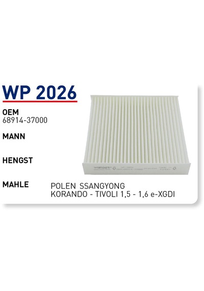 Ssangyong Korando C300 1.5 E-xgdi Benzinli Filtre Seti 2019 Sonrası 120kw / 163beygir Gücü 2 Filtre Hava Polen 2li Set Hava-polen