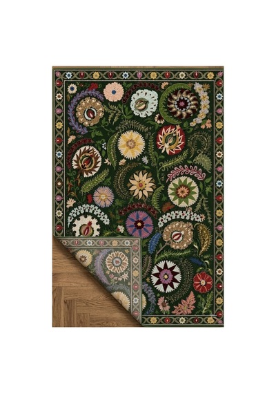 Doğal İplik Şönil Dokuma Pamuk Taban Halı Koridor Halısı Kilim Antre, Salon Ofis Genç Odası Yeşil - Renkli 912492741 Yeşil - Renkli