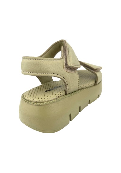 Nubebe Top Level Hakiki Deri Çocuk Sandalet Olive Olive Yeşil