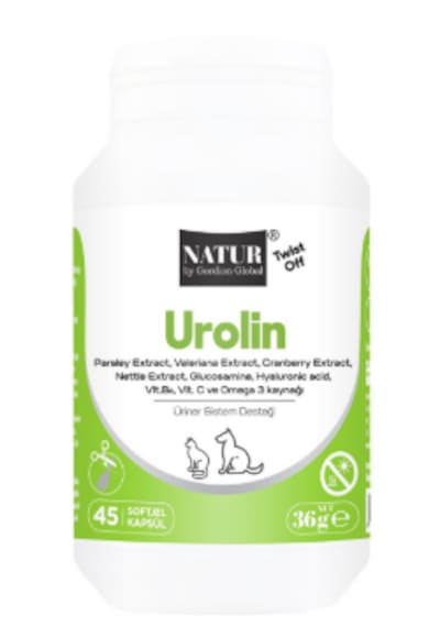 Natur Ürolin Twistoff Yeni 45 Kapsül Kedi Ve Köpek İdrar Yolu & Mesane Destek Takviyesi Cranberry, D-mannose & Gadg
