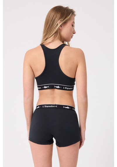 Racer Crop Top Racer Back Crop Top-3282 Siyah