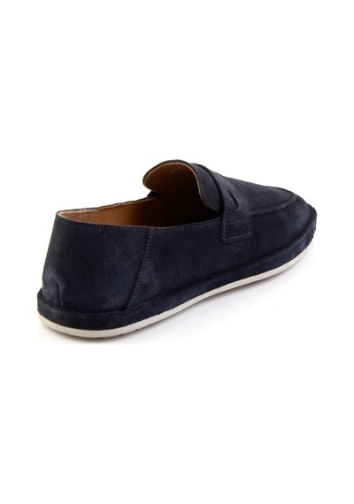 Bambi Lacivert Hakiki Deri Erkek Loafer Ayakkabı E01589240102 Lacivert