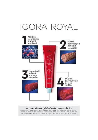 Lexroo Igora Royal Saç Boyası 60ml-no - 6.1 Küllü Koyu Kumral