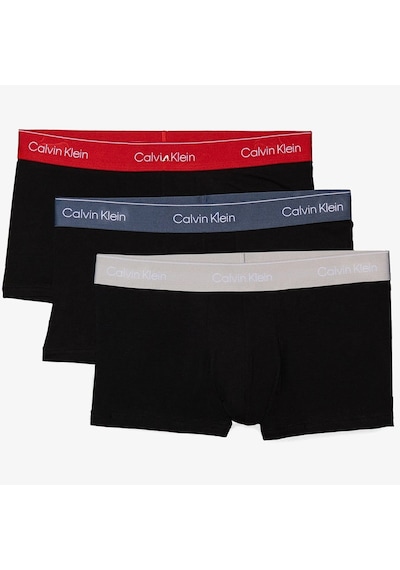 Calvin Klein Icon Cotton Stretch 3 Pack Trunk Erkek 3'lü Paket Pamuklu Boxer Siyah Siyah