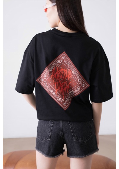 Flood Of Style Unisex Cactus Jack Bandana Siyah Tshirt