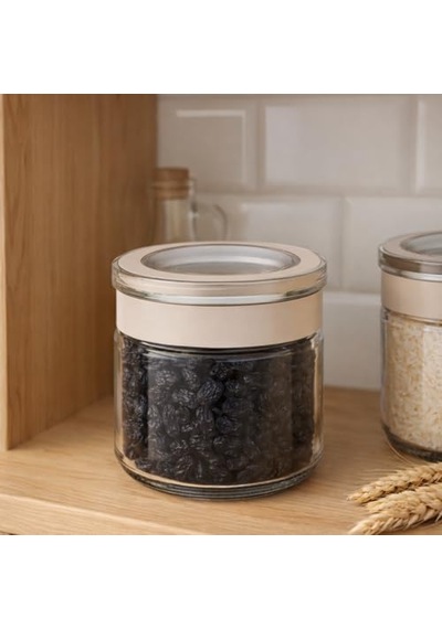 Cam Kavanoz, Cam Saklama Kabı, Sızdırmaz Kaplar Siyah, 300 Ml Diğer