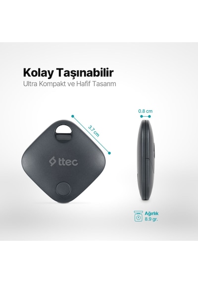Spoti Apple Lisanslı Bul Uygulaması Uyumlu Sesli Uyarı Bildirimli Akıllı Takip Cihazı