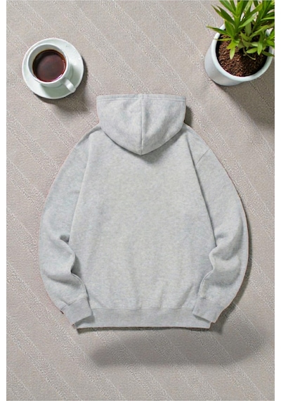 Uyguntarz Unisex Future Baskılı Oversize Sweatshirt Gri