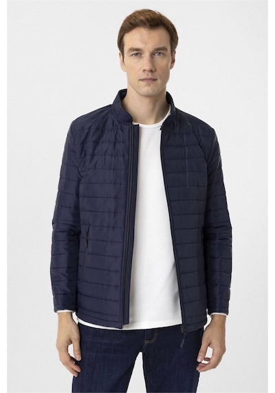 Süvari Lacivert Slim Kapitone Mont
