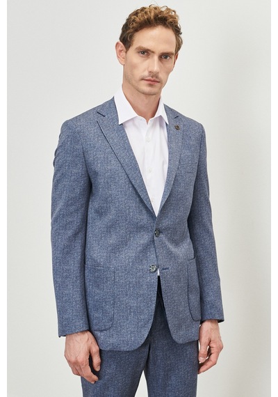 AC&Co / Altınyıldız Classics Erkek Mavı Slim Fit Dar Kesim Mono Yaka Seyahat Çantalı Desenli Takım Elbise Mavı Mavi AC&Co / Altınyıldız Classics Erkek Mavı Slim Fit Dar Kesim Mono Yaka Seyahat Çantalı Desenli Takım Elbise Mavı Mavi