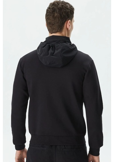 Lacoste Men's Full Zip Hoodie Sweatshirt Erkek Kapüşonlu Tam Fermuar Sweatshirt Siyah Siyah