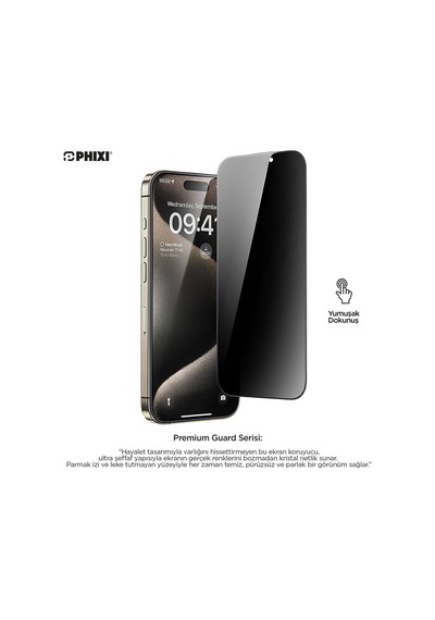 Phixi Premium Guard Hayalet Cam Ekran Koruyucu Samsung S24 Ultra Uyumlu Antistatik, Su Tutmaz, Tam Kaplama